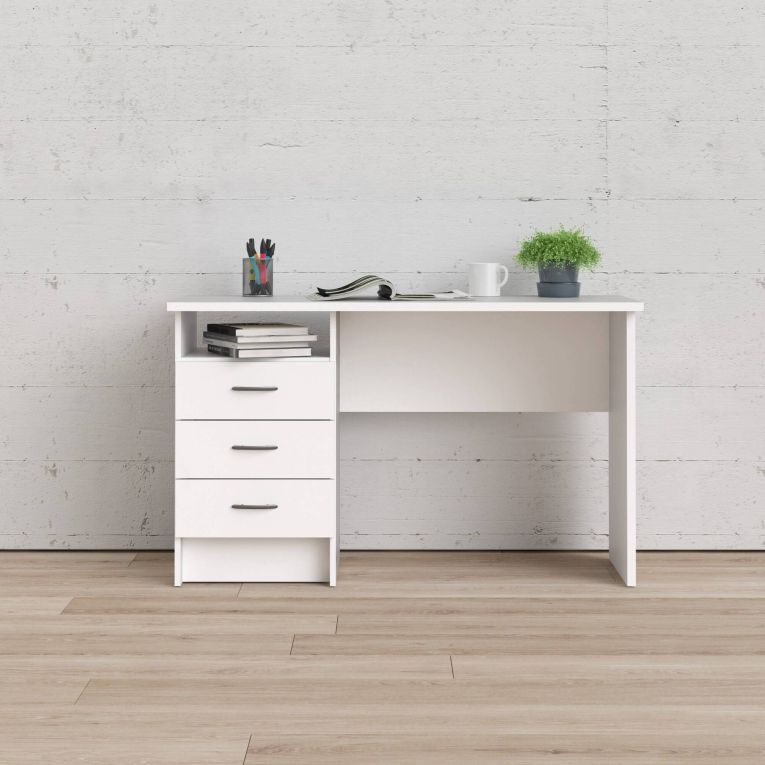 Scrivania lineare bianca 120x48cm in legno - Andre