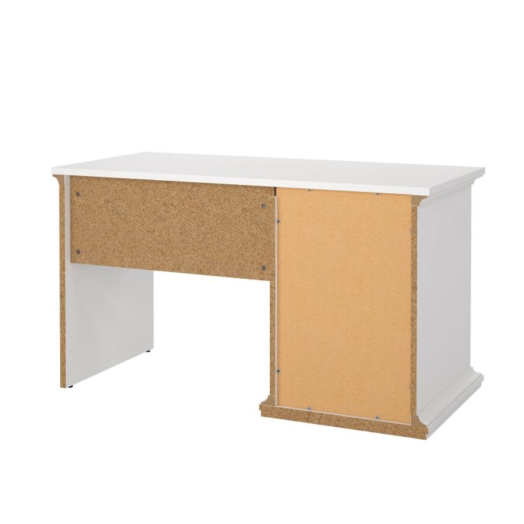 Scrivania lineare bianca 130x61cm con 3 cassetti - Agia