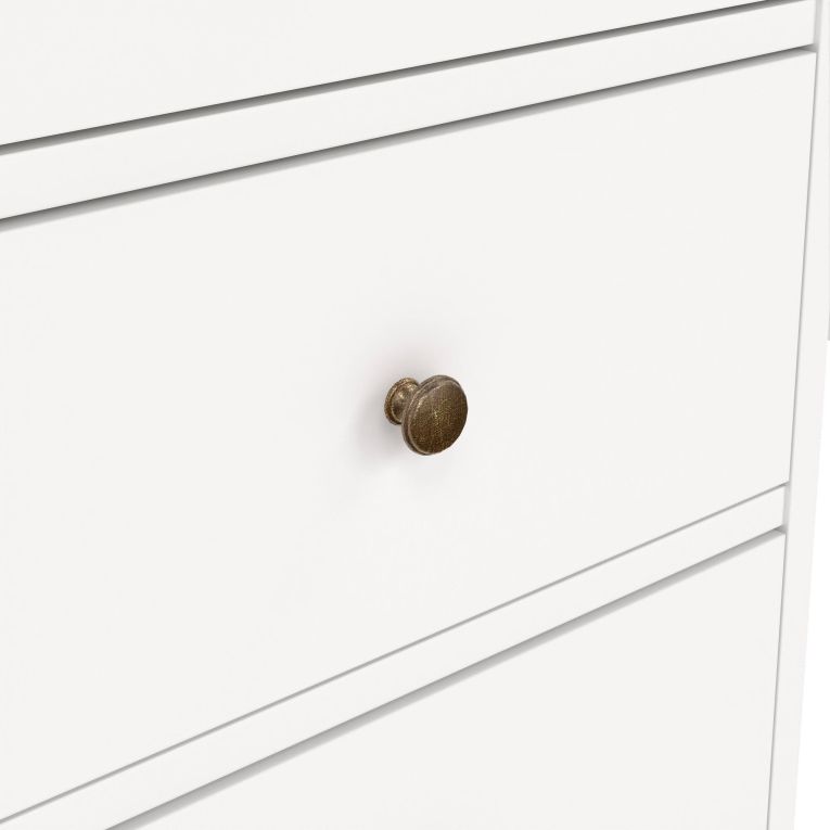 Scrivania lineare bianca 130x61cm con 3 cassetti - Agia