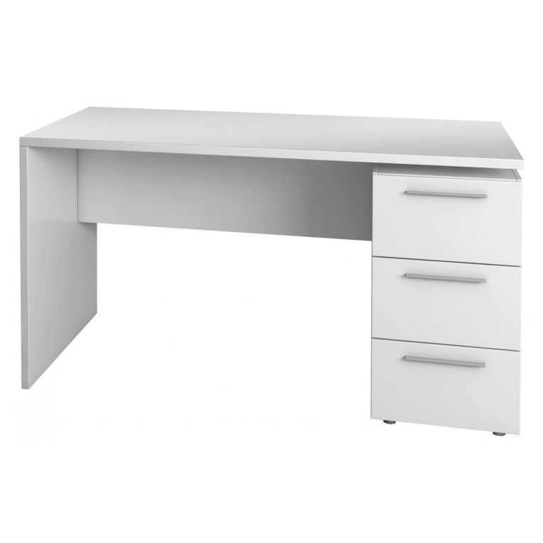 Scrivania lineare bianca 138x60cm con in legno - Alimet