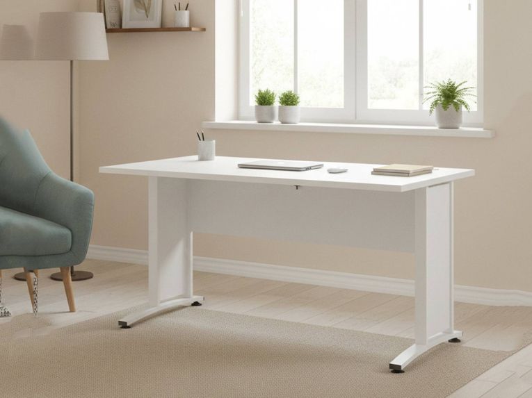 Scrivania lineare bianca 150x80cm - Ascorbato