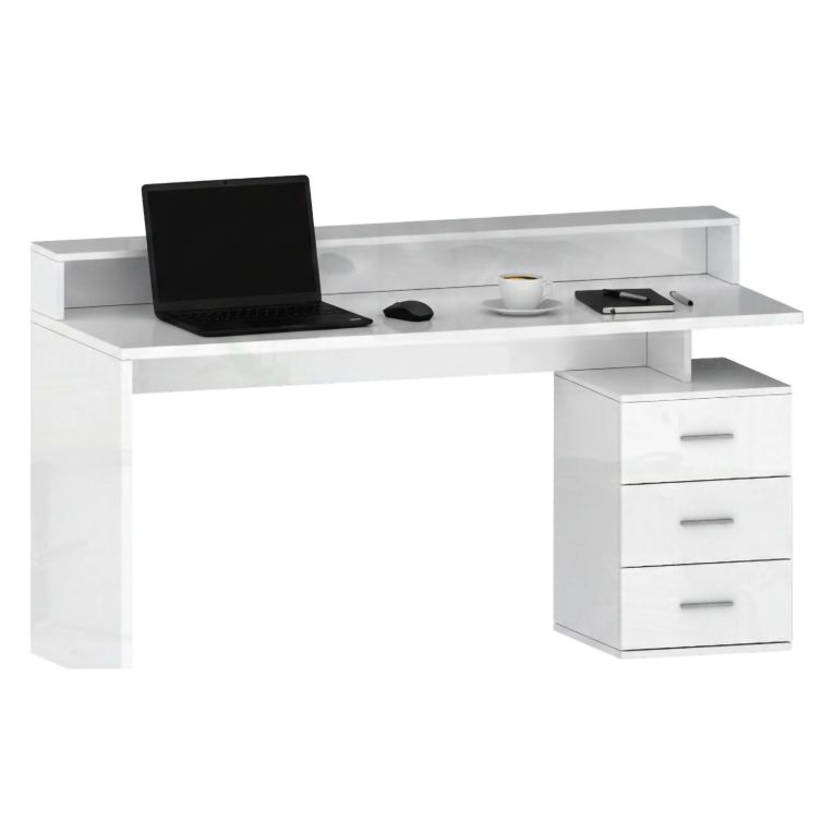 Scrivania lineare bianca 160x60cm in legno - Flaminia