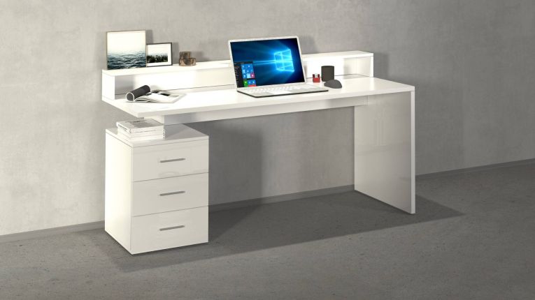 Scrivania lineare bianca 160x60cm in legno - Flaminia