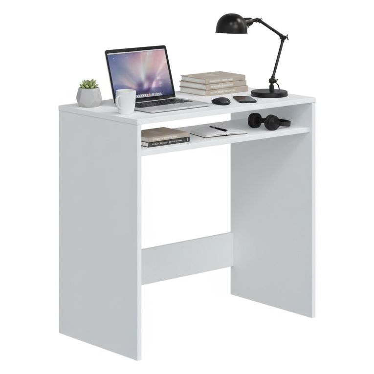 Scrivania lineare bianca 79x43cm con porta pc - Acu