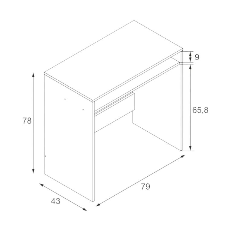 Scrivania lineare bianca 79x43cm con porta pc - Acu