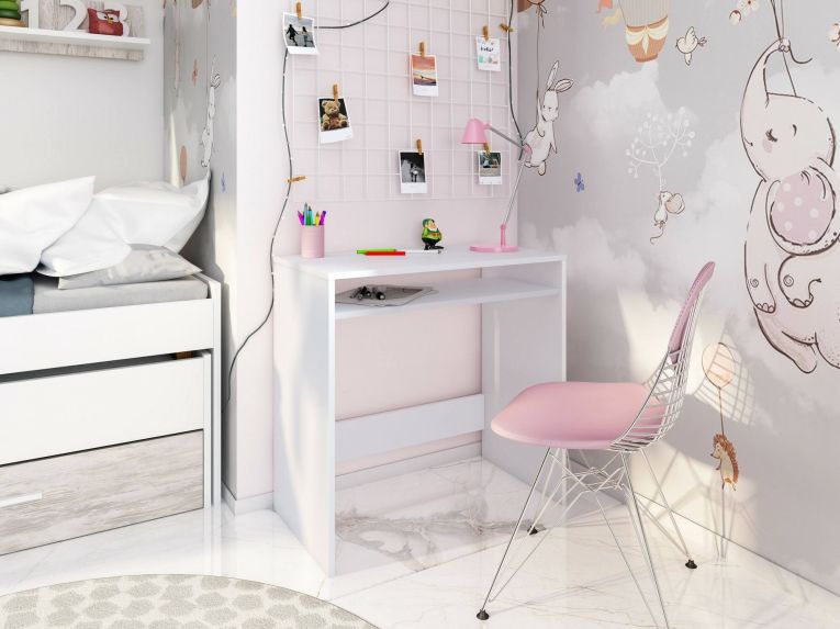 Scrivania lineare bianca 79x43cm con porta pc - Acu