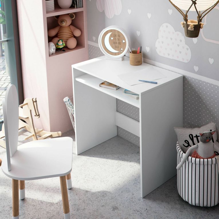 Scrivania lineare bianca 79x43cm con porta pc - Acu