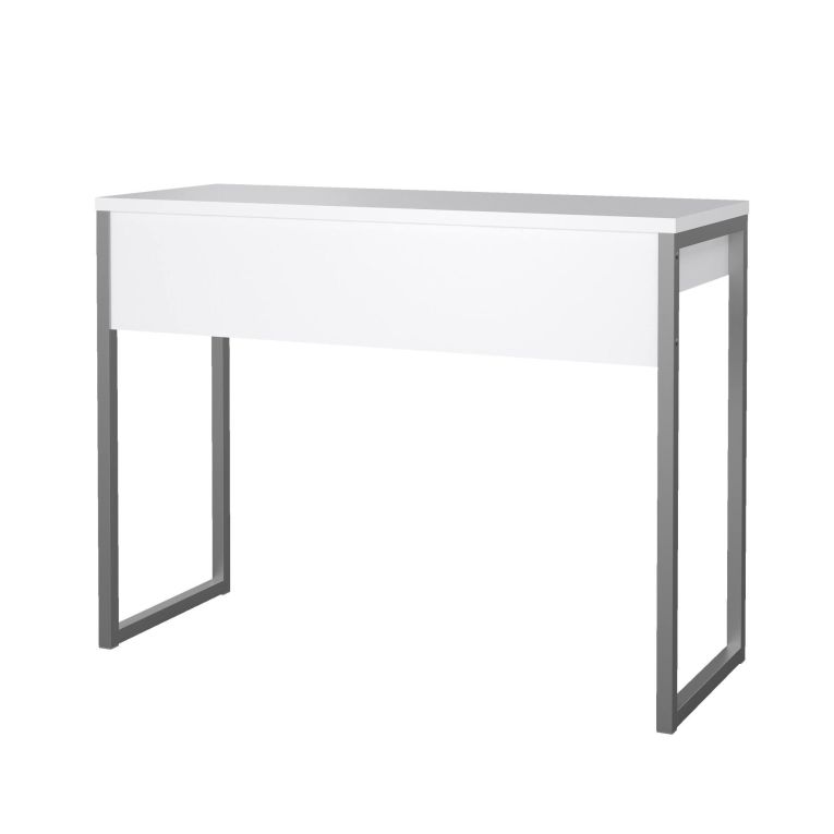 Scrivania lineare bianca e grigia 101x40cm con 2 cassetti - Anavi