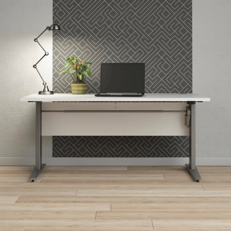 Scrivania lineare bianca e grigia 150x80cm - Gonu