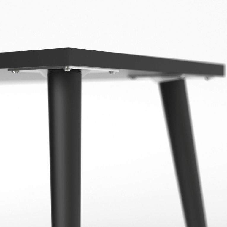 Scrivania lineare bianca e nera 145x81cm con 2 cassetti - Katherine