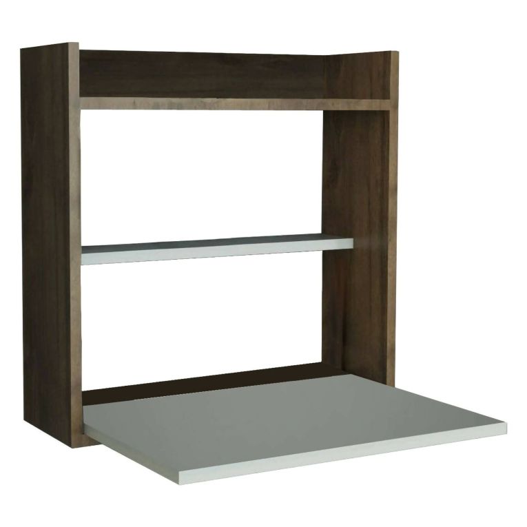 Scrivania lineare bianca e noce 60x19cm - Bariano