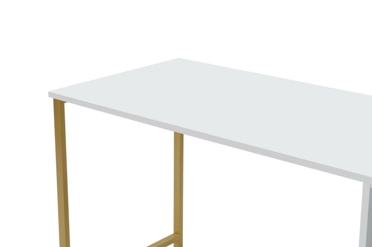 Scrivania lineare bianca e oro 240x60cm - Violet