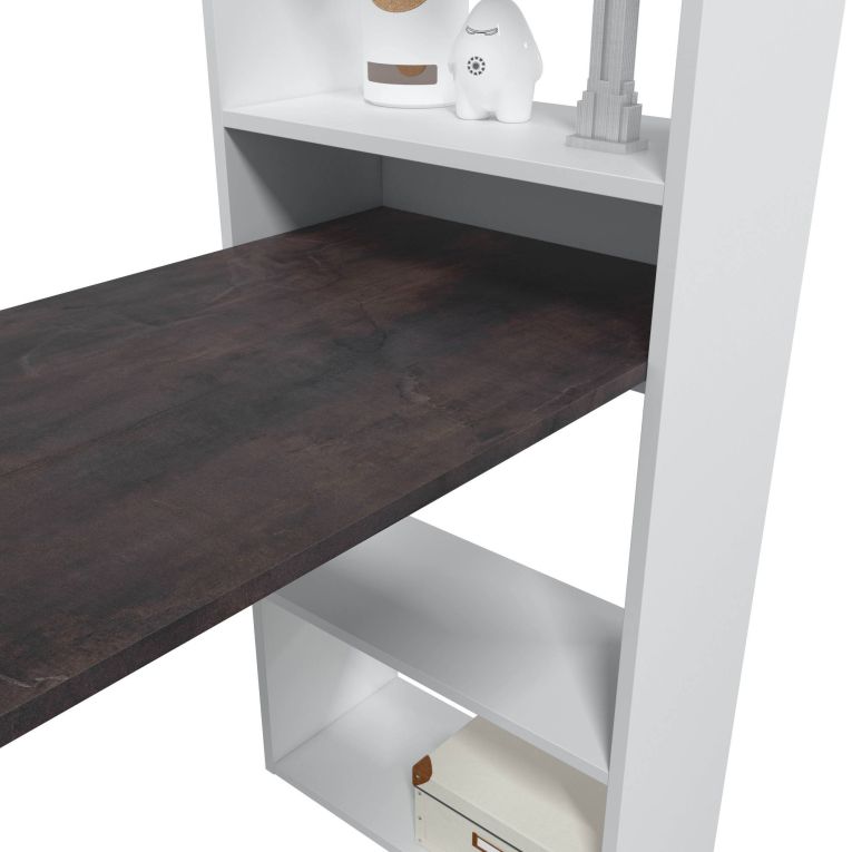 Scrivania lineare bianca e ossido 120x53cm con libreria - Ali