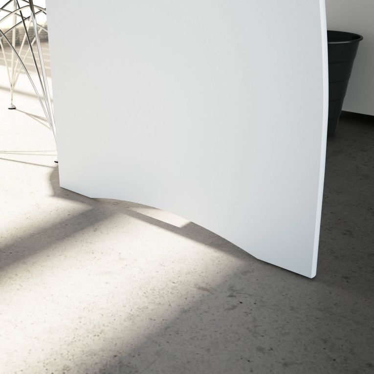 Scrivania lineare bianca e rovere 136x67cm con 3 cassetti - Azziz