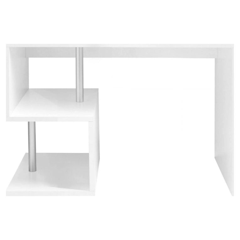 Scrivania lineare bianca lucida 100x50cm con supporto pc - Acan