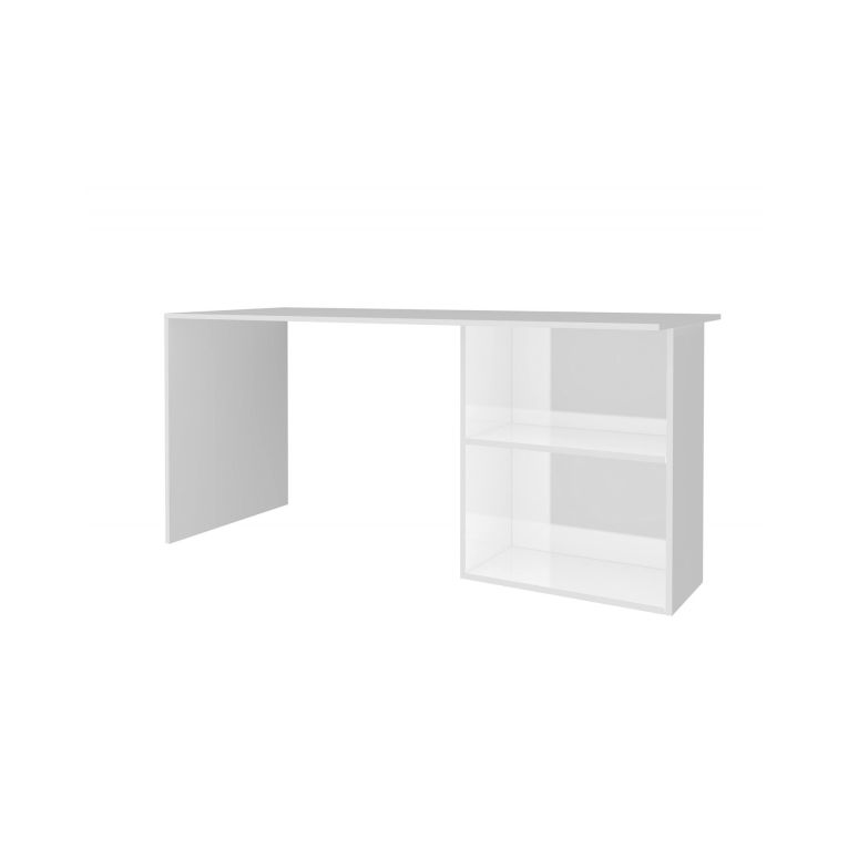Scrivania lineare bianca lucida 110x50cm con supporto pc - Antioco