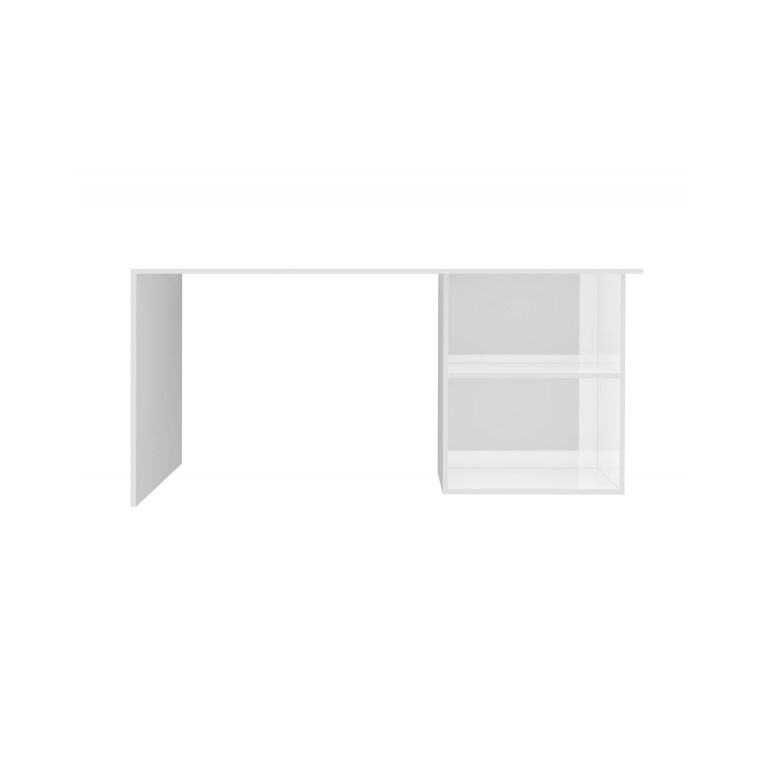 Scrivania lineare bianca lucida 110x50cm con supporto pc - Antioco