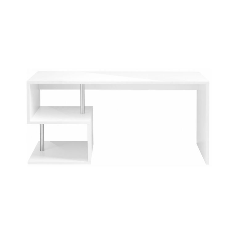 Scrivania lineare bianca lucida 140x60cm - Atemis