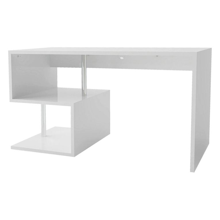 Scrivania lineare bianca lucida 140x60cm - Atemis