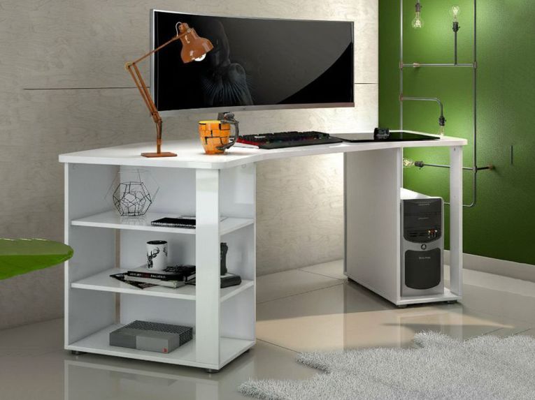 Scrivania lineare bianca lucida 205x90cm - Fuhao