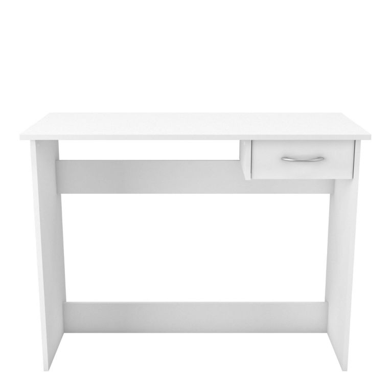 Scrivania lineare bianca opaca 100x49cm con 1 cassetto - Bargagli