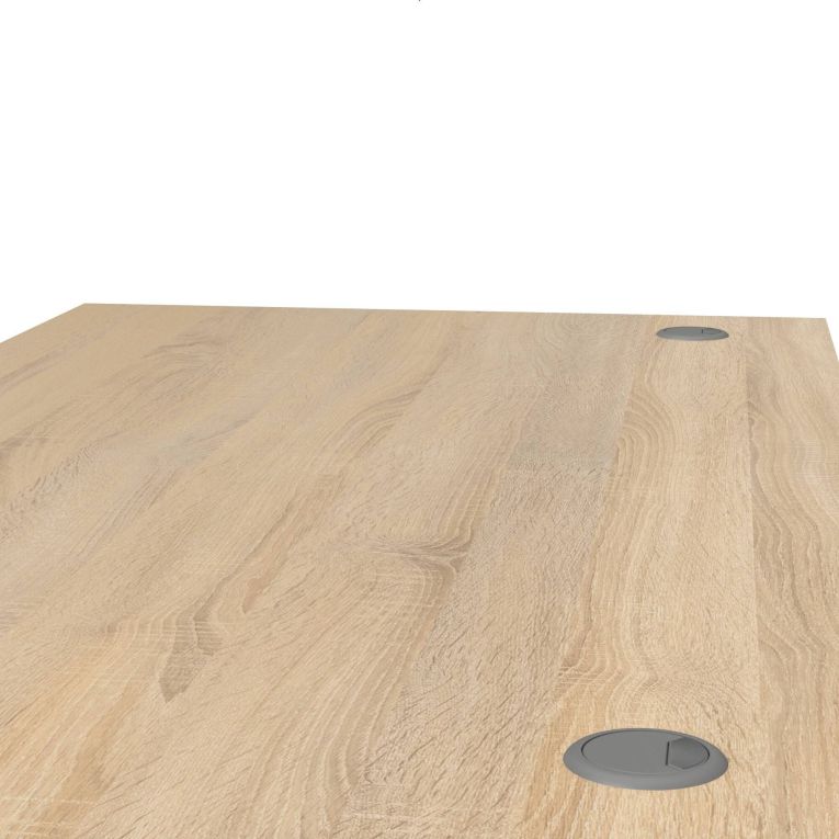 Scrivania lineare grigia e quercia 150x80cm con 3 cassetti - Azzaro