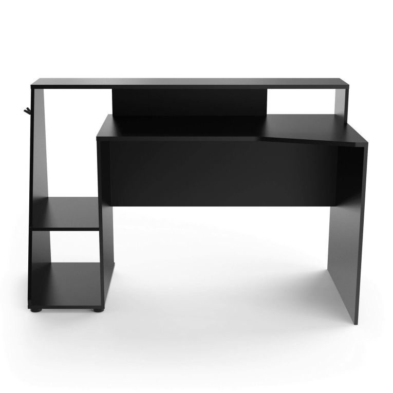 Scrivania lineare grigia scuro e nera 137x67cm - Ampil