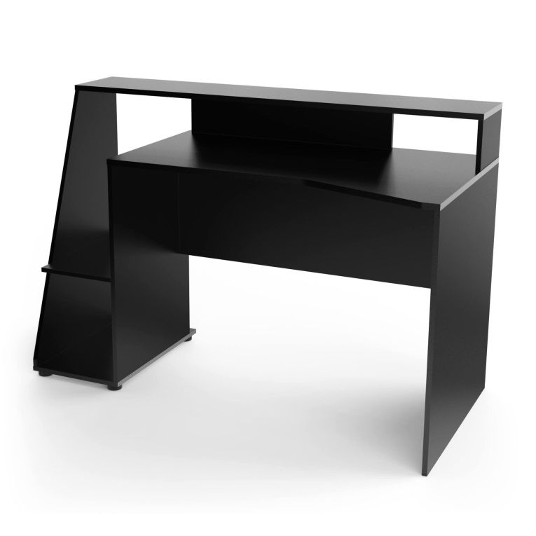 Scrivania lineare grigia scuro e nera 137x67cm - Ampil
