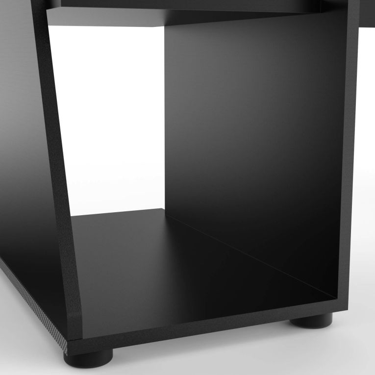 Scrivania lineare grigia scuro e nera 137x67cm - Ampil