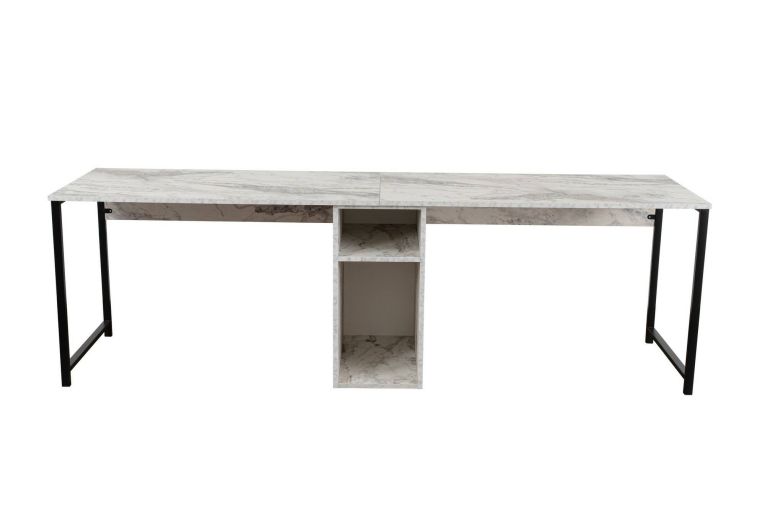 Scrivania lineare marmo e nera 240x60cm - Violet