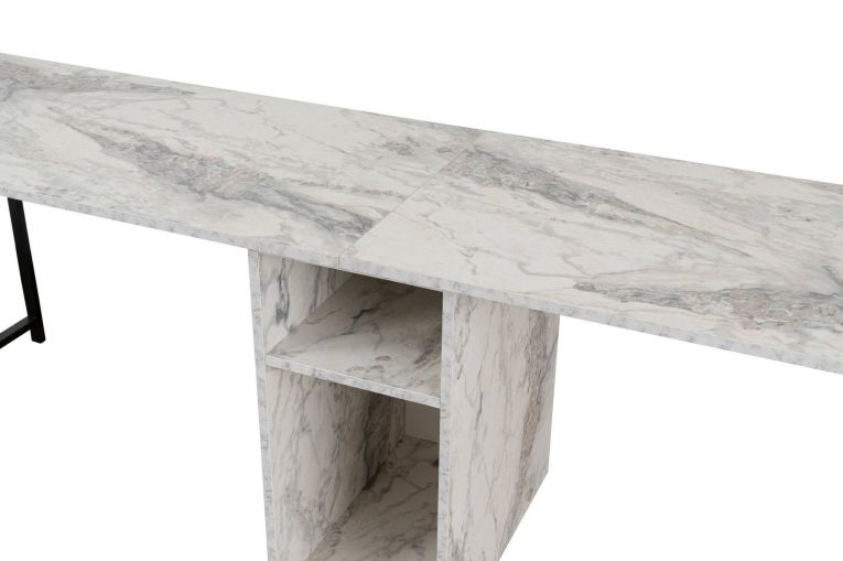 Scrivania lineare marmo e nera 240x60cm - Violet