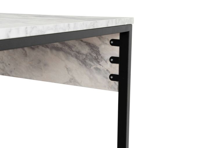 Scrivania lineare marmo e nera 240x60cm - Violet