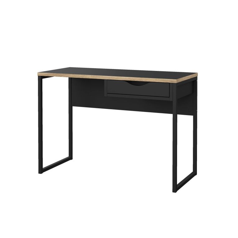 Scrivania lineare nera 110x48cm con 1 cassetto - Agave