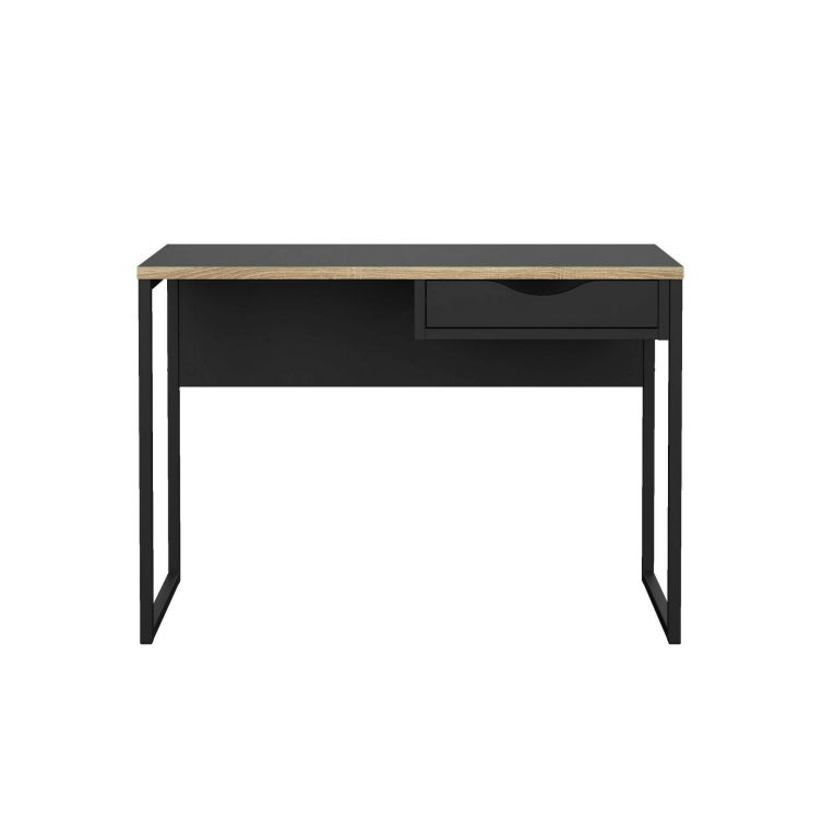 Scrivania lineare nera 110x48cm con 1 cassetto - Agave