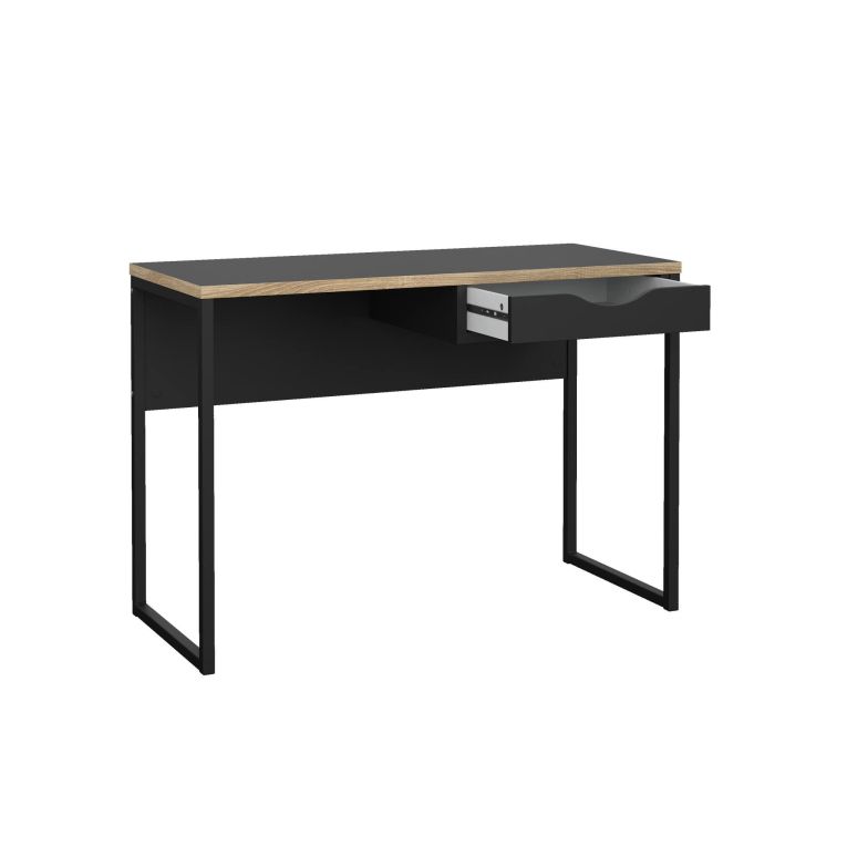 Scrivania lineare nera 110x48cm con 1 cassetto - Agave