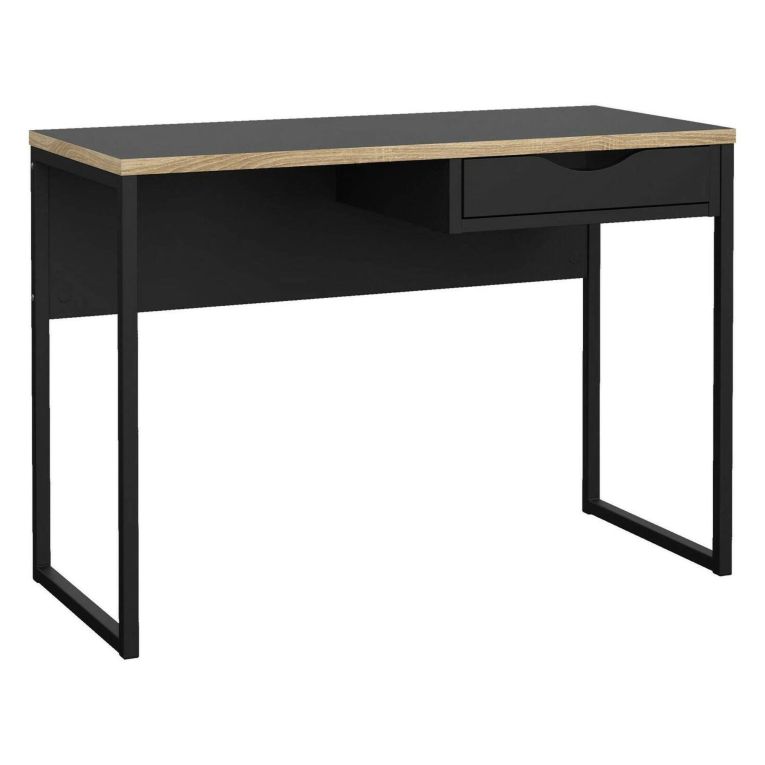 Scrivania lineare nera 110x48cm con 1 cassetto - Agave