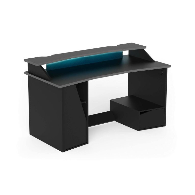 Scrivania lineare nera 160x75cm con 1 cassetto - Arsoli