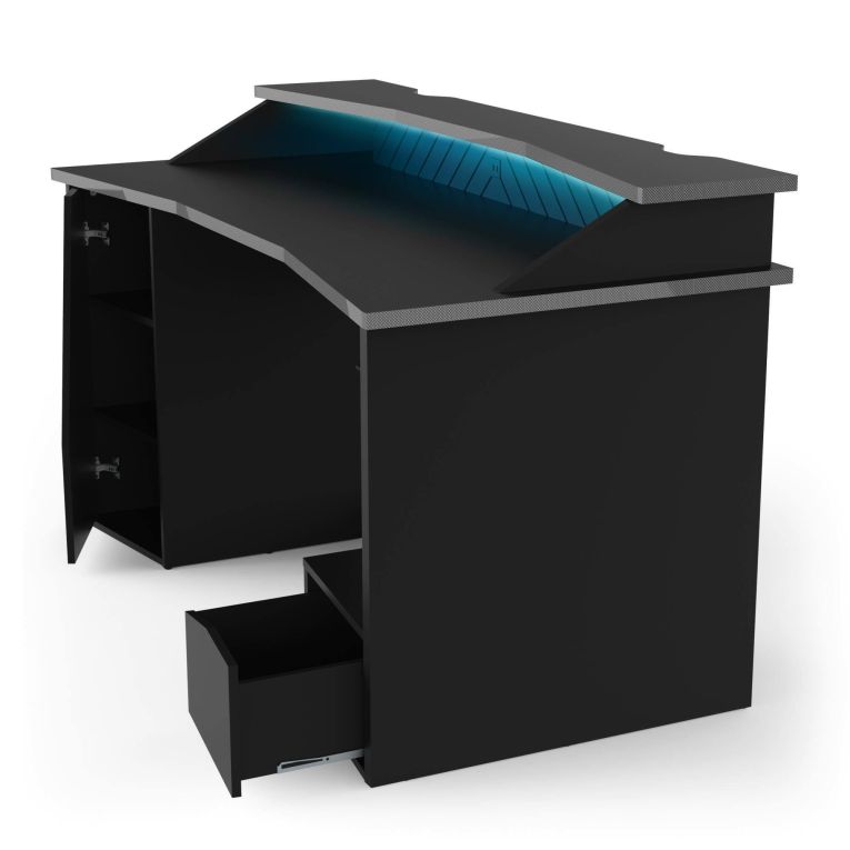 Scrivania lineare nera 160x75cm con 1 cassetto - Arsoli