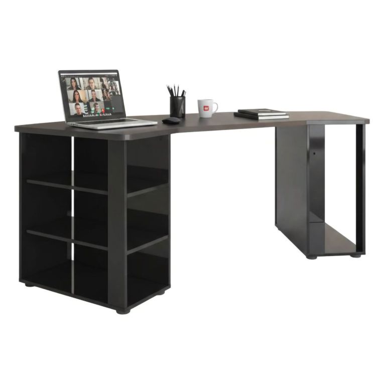 Scrivania lineare nera lucida 205x90cm - Fuhao