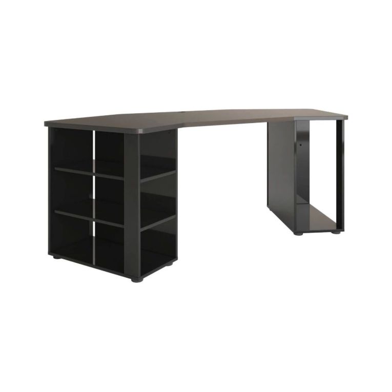 Scrivania lineare nera lucida 205x90cm - Fuhao