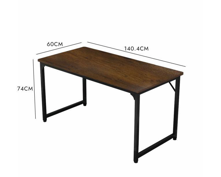 Scrivania lineare noce e nera 58x128cm in metallo e legno - Agliopi