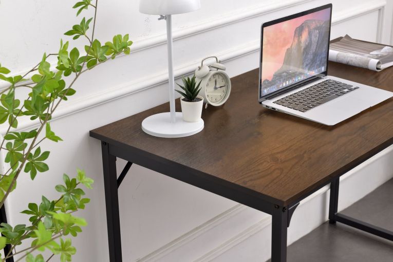 Scrivania lineare noce e nera 58x128cm in metallo e legno - Agliopi