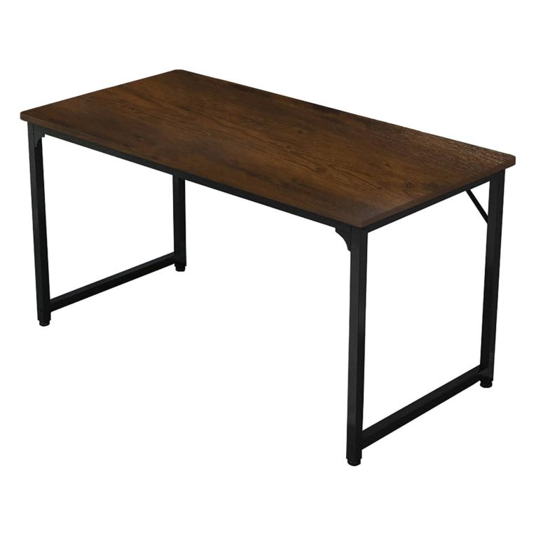 Scrivania lineare noce e nera 58x128cm in metallo e legno - Agliopi