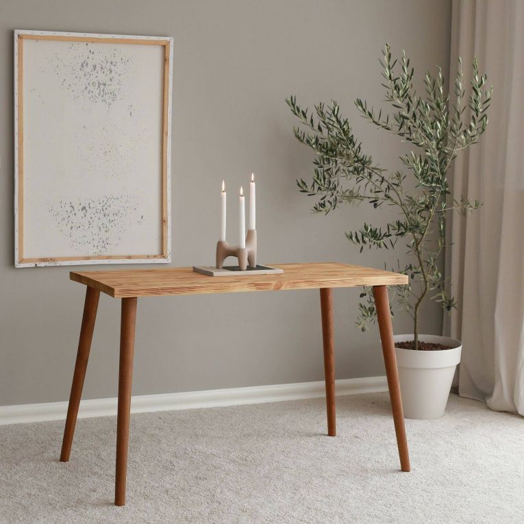 Scrivania lineare quercia 110x60cm piano in legno massello - Melita