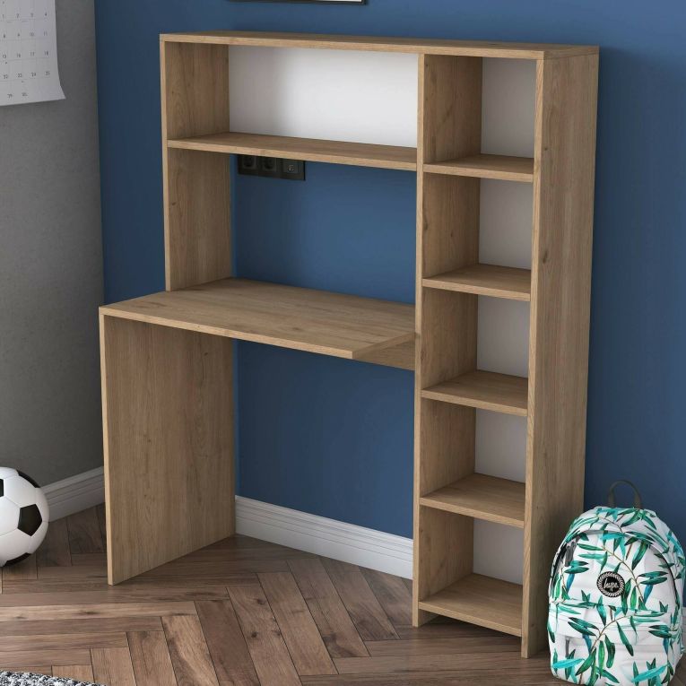 Scrivania lineare quercia 113x40cm con libreria - Arapaho