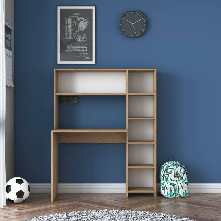Scrivania lineare quercia 113x40cm con libreria - Arapaho