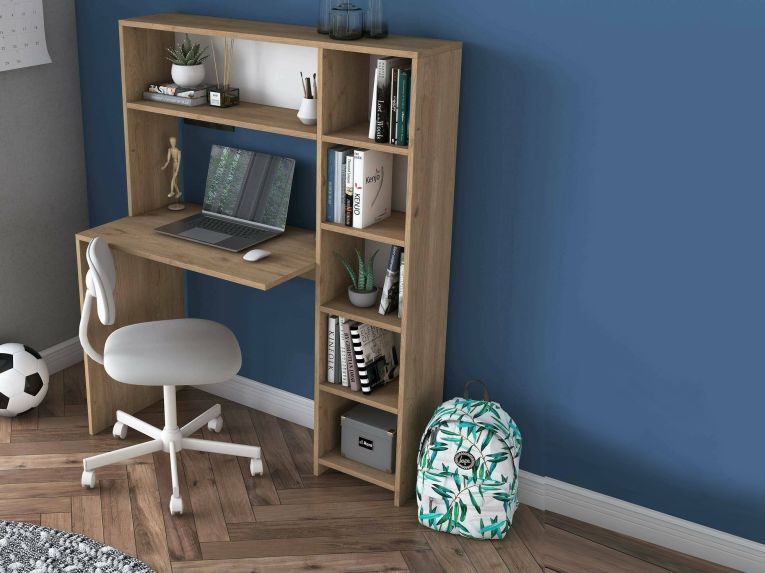 Scrivania lineare quercia 113x40cm con libreria - Arapaho