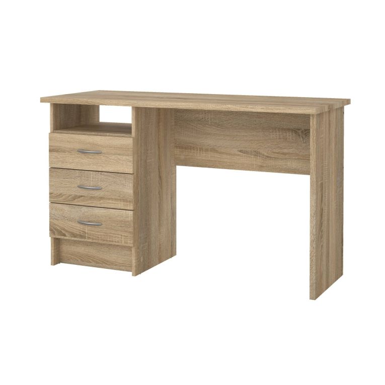 Scrivania lineare quercia 120x48cm con 3 cassetti - Andre