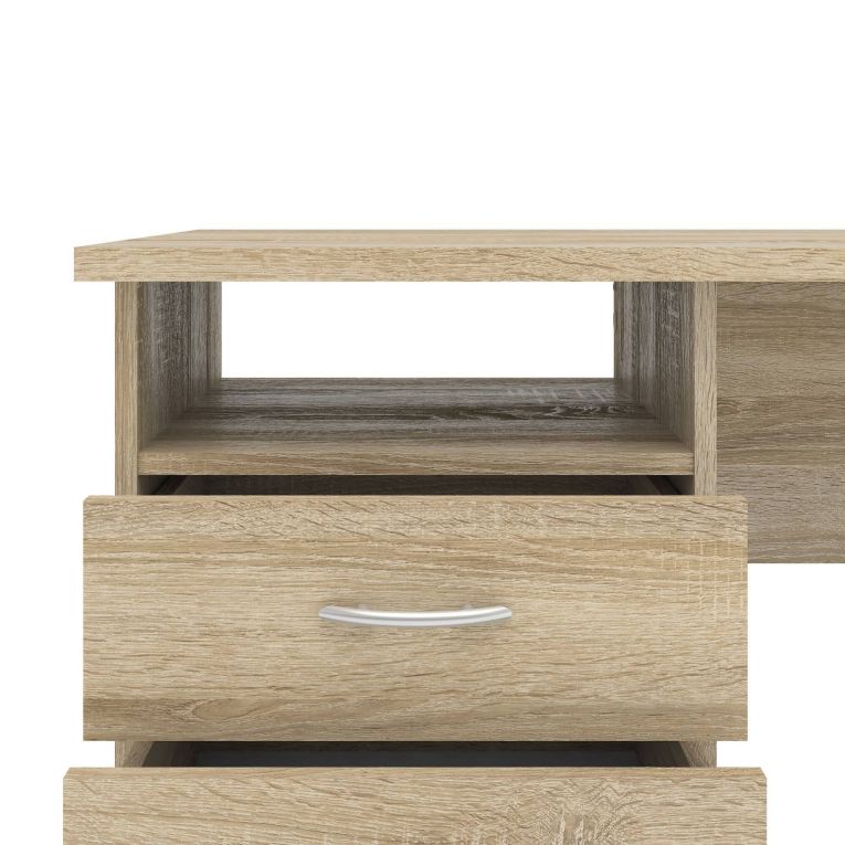Scrivania lineare quercia 120x48cm con 3 cassetti - Andre