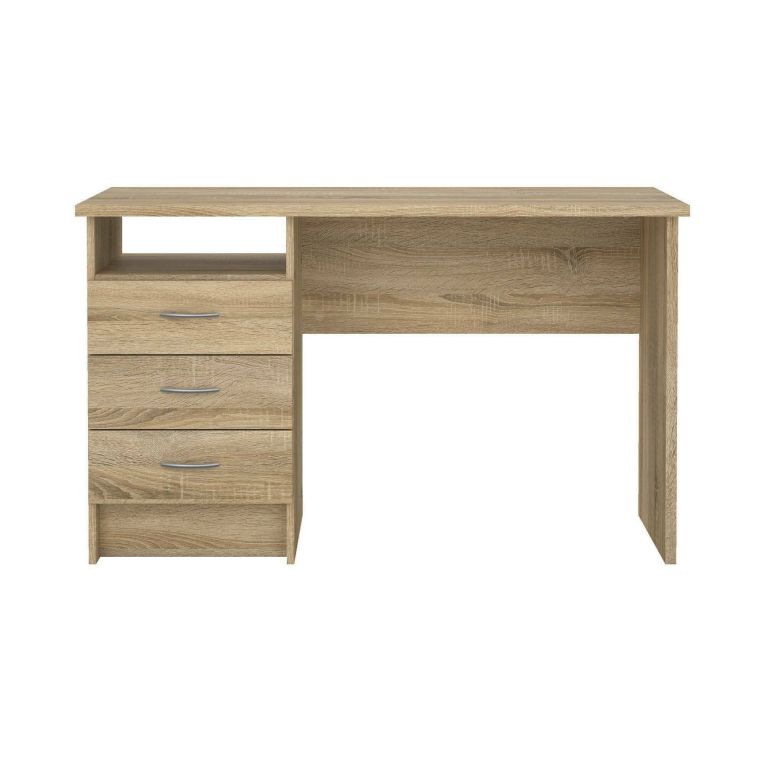 Scrivania lineare quercia 120x48cm con 3 cassetti - Andre